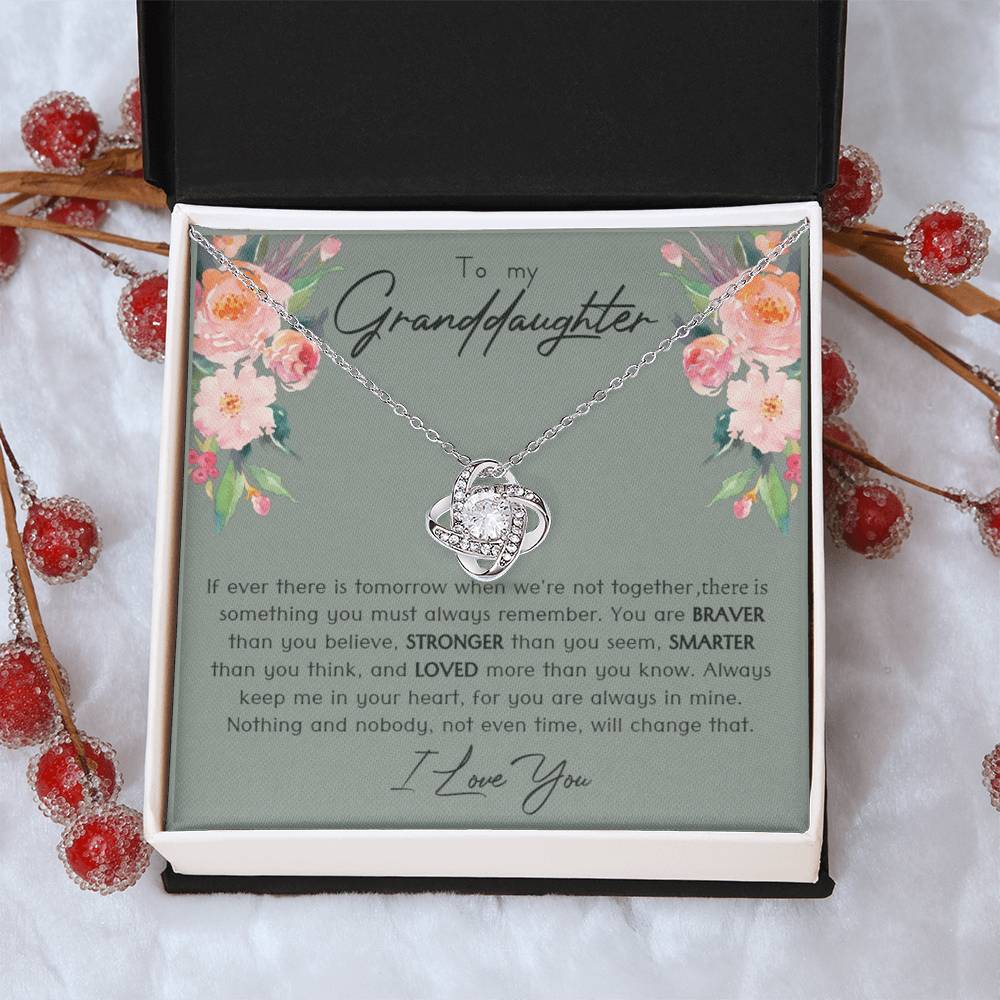 Granddaughter Gift From Grandparents Granddaughter Necklace From Grandma Love Knot Necklace