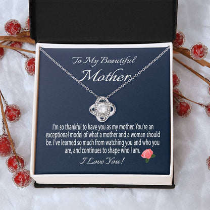 Mothers Day Gift From Daughter Mother's Day Necklace To My Beautiful Mom Necklace Mom Gift From Son Mom Necklace Love Knot Necklace