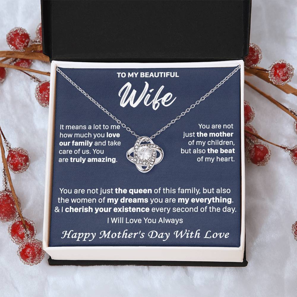 Gift For Wife Amazing The Mother Happy Love Knot Necklace Love Knot Necklace