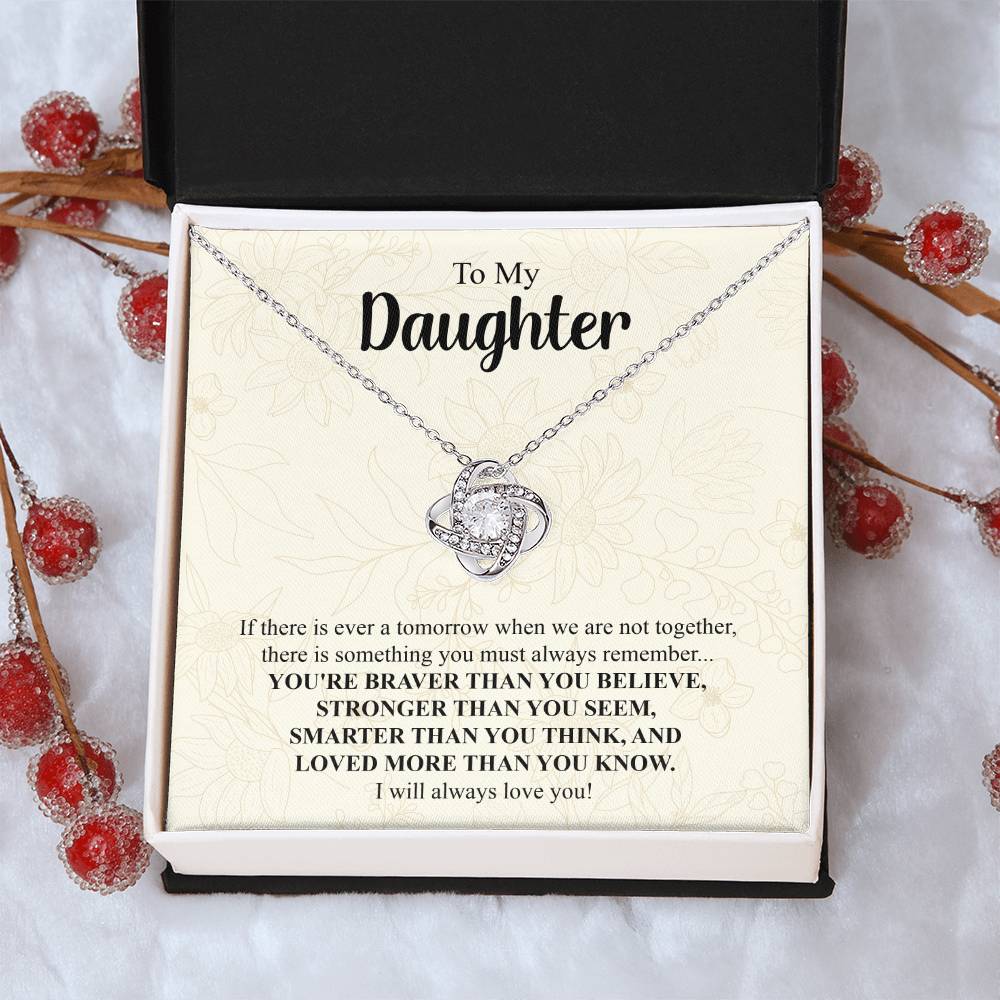 To My Daughter Necklace Gift From Mom Mothers Day Gift For Daughter From Mother Sentimental Jewelry Gifts For Daughter From Mom 4 Love Knot Necklace