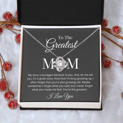 My Story Began Because Of You Love Knot Necklace