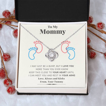 New Mommy Necklace New Mom Mother's Day Gift First Time Mom Gift New Mom Gift Jewelry Gift For New Mom Necklace New Mommy Baby Shower Gift Pregnanc Love Knot Necklace