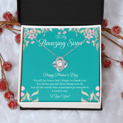 Mothers Day Gift For Sister Sister Mothers Day Gift Sister Necklace Gift On Mothers Day Sentimental Mothers Day Gift For Sister Jewelry Love Knot Necklace
