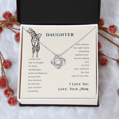 Mother Daughter Giraffe Necklace Gift For Daughter- Giraffe Necklace Gift From Mom Birthday Gift For Daughter Graduation Gift Always Have You Love Knot Necklace