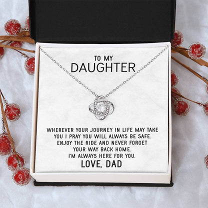 To My Daughter Necklace Gift From Dad Mothers Day Gift For Daughter From Father Sentimental Jewelry Gifts For Dad - Love Knot Necklace