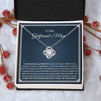To My Girlfriend's Mom Necklace Girlfriend's Mom Birthday Gift Mother's Day Gift For Girlfriend's Mom Love Knot Necklace