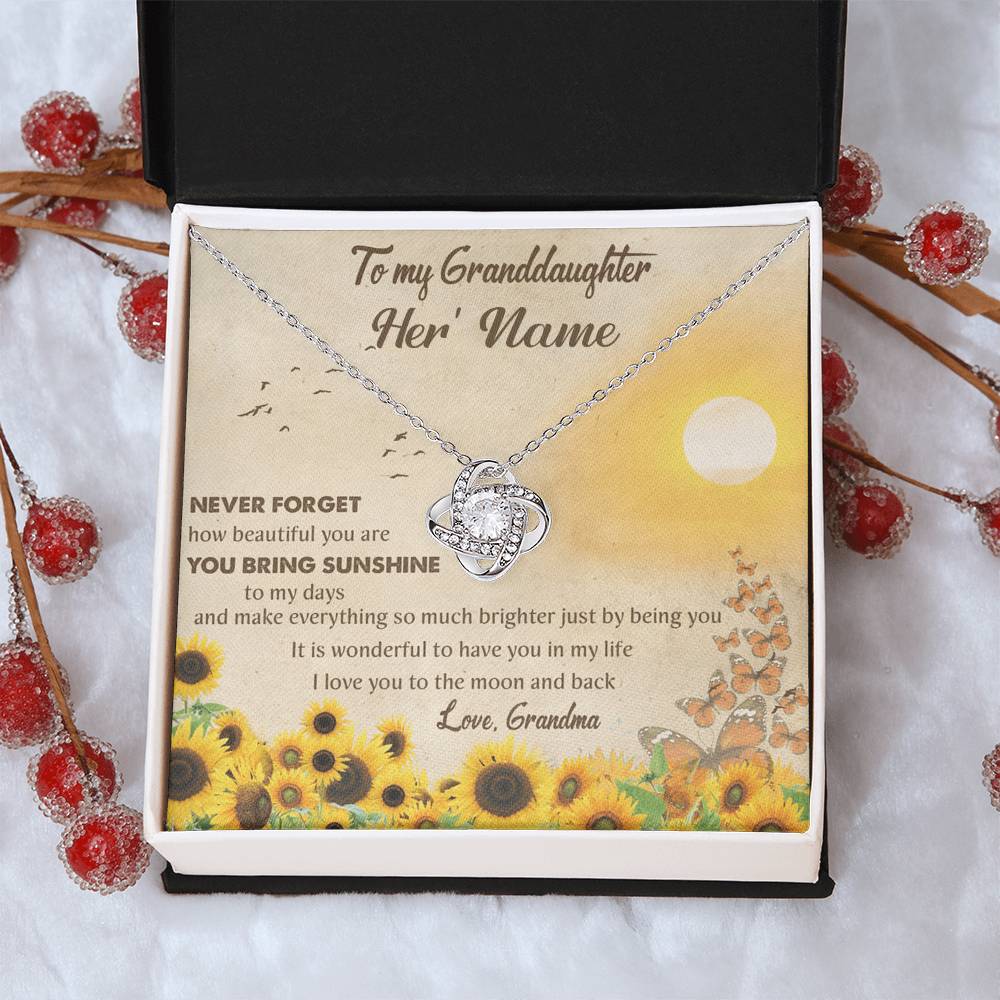 Customize Gift To My Granddaughter Granddaughter Necklace From Grandma Granddaughter Birthday Gift Love Knot Necklace