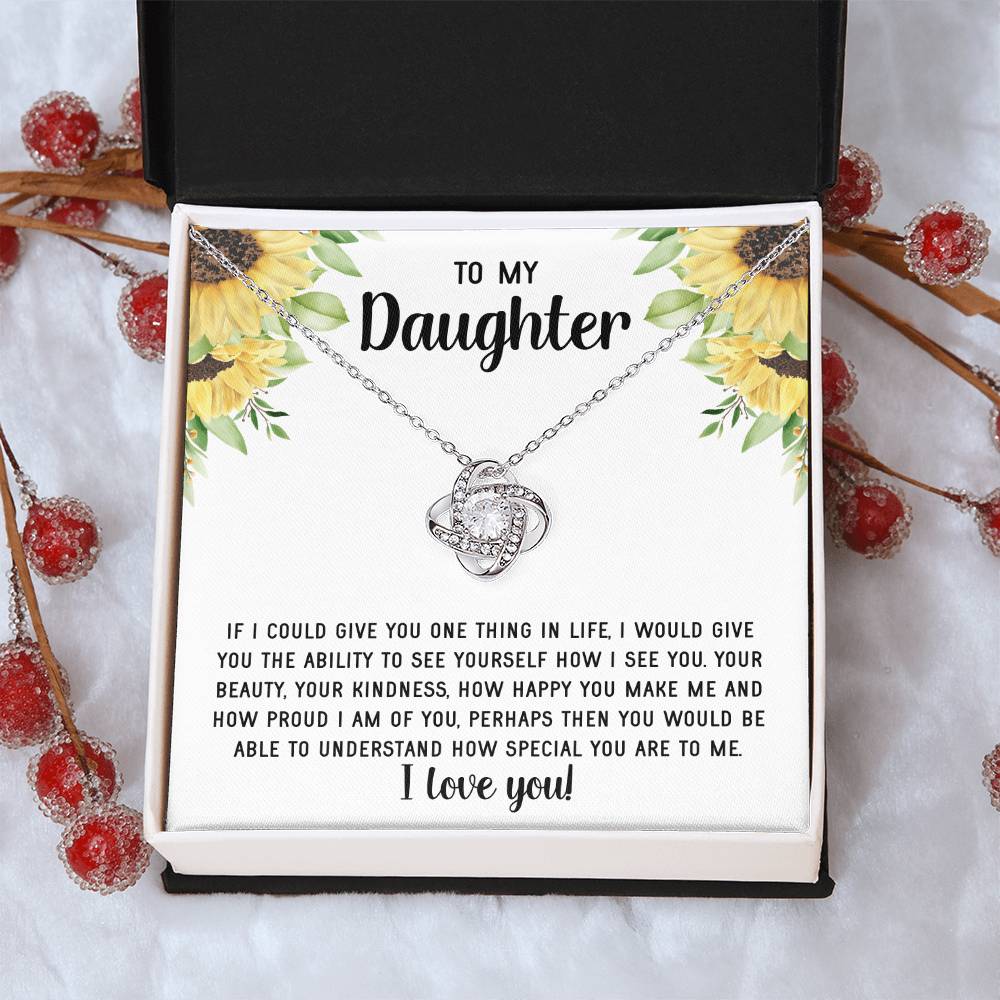 To My Daughter Necklace Gift From Mom Mothers Day Gift For Daughter From Mother Sentimental Jewelry Gifts For Daughter From Mom 9 Love Knot Necklace