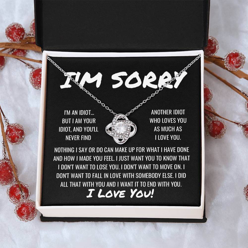 Sorry Apology 2 Love Knot Necklace
