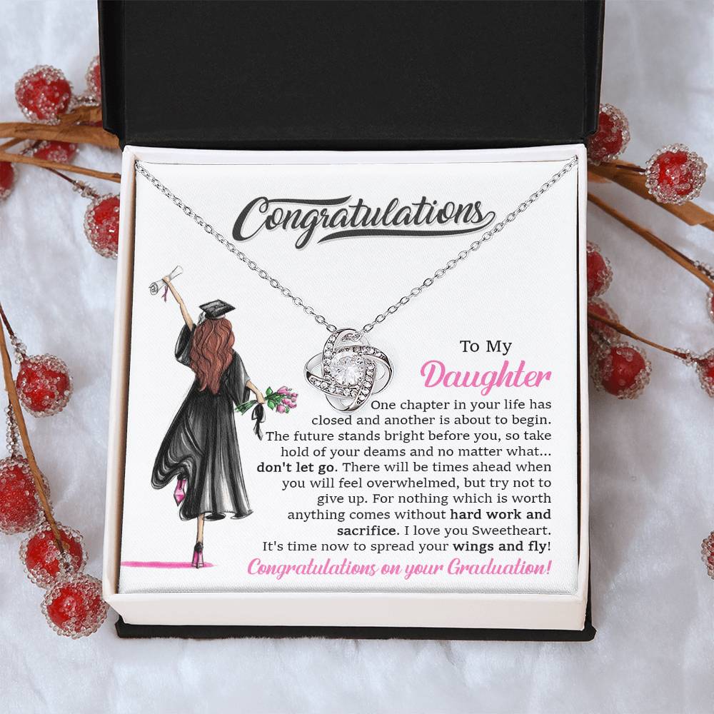 To My Daughter Graduation Necklace Graduation Gift For Daughter High School College Graduation Gift Love Knot Necklace