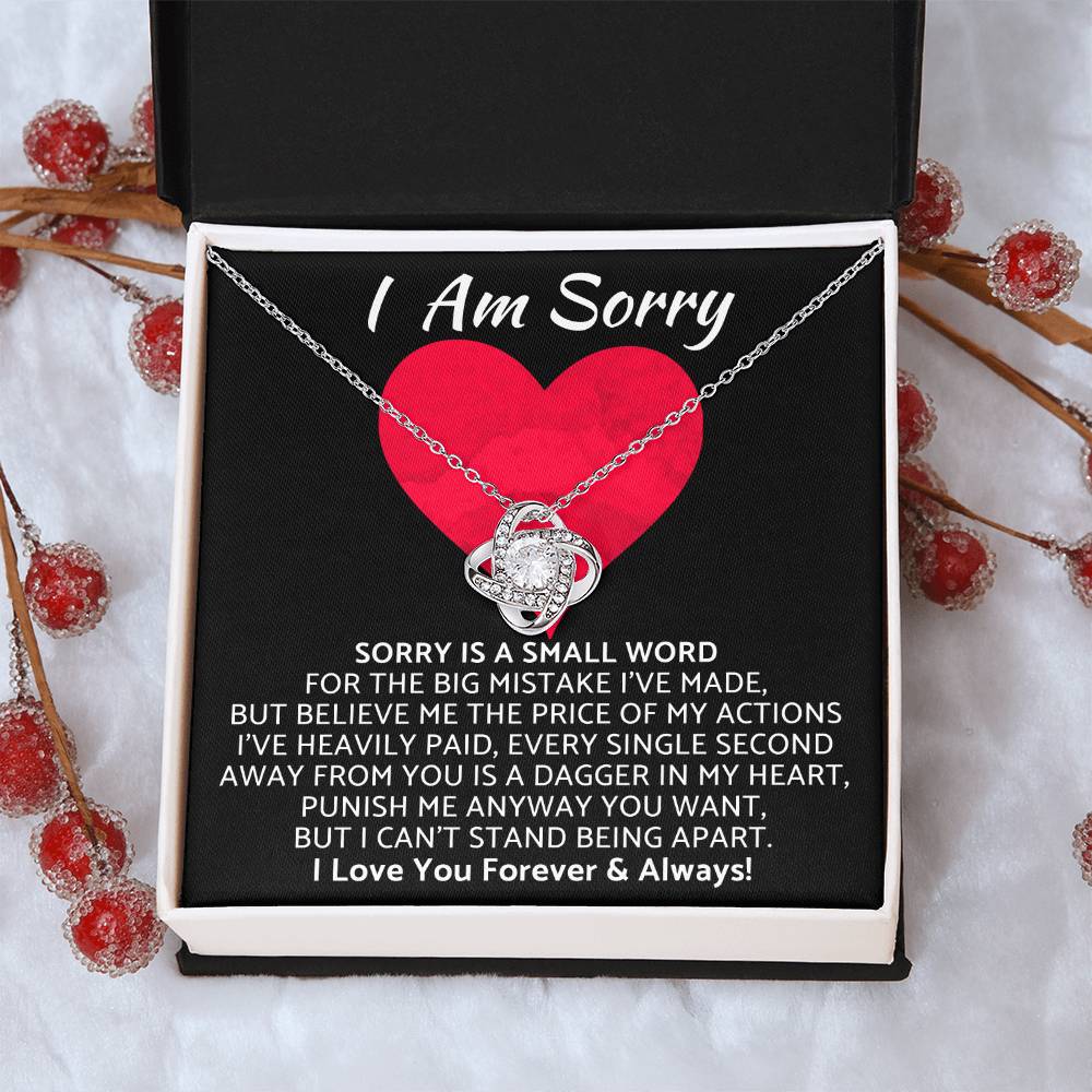 Premium I Am Sorry Gift for Your Love Knot Necklace