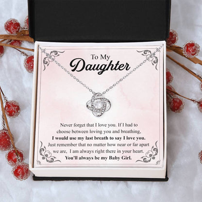 To My Daughter Necklace Gift From Mom Mothers Day Gift For Daughter From Mother Sentimental Jewelry Gifts For Daughter From Mom 3 Love Knot Necklace