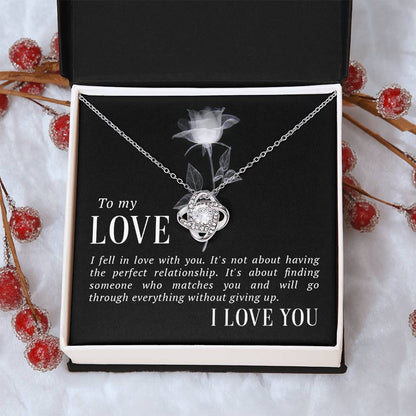 To My Love Necklace Gift To Wife Gift To Girlfriend Gift To Lover Anniversary Gift To Wife Birthday Gift To Wife Birthday Gift T Love Knot Necklace