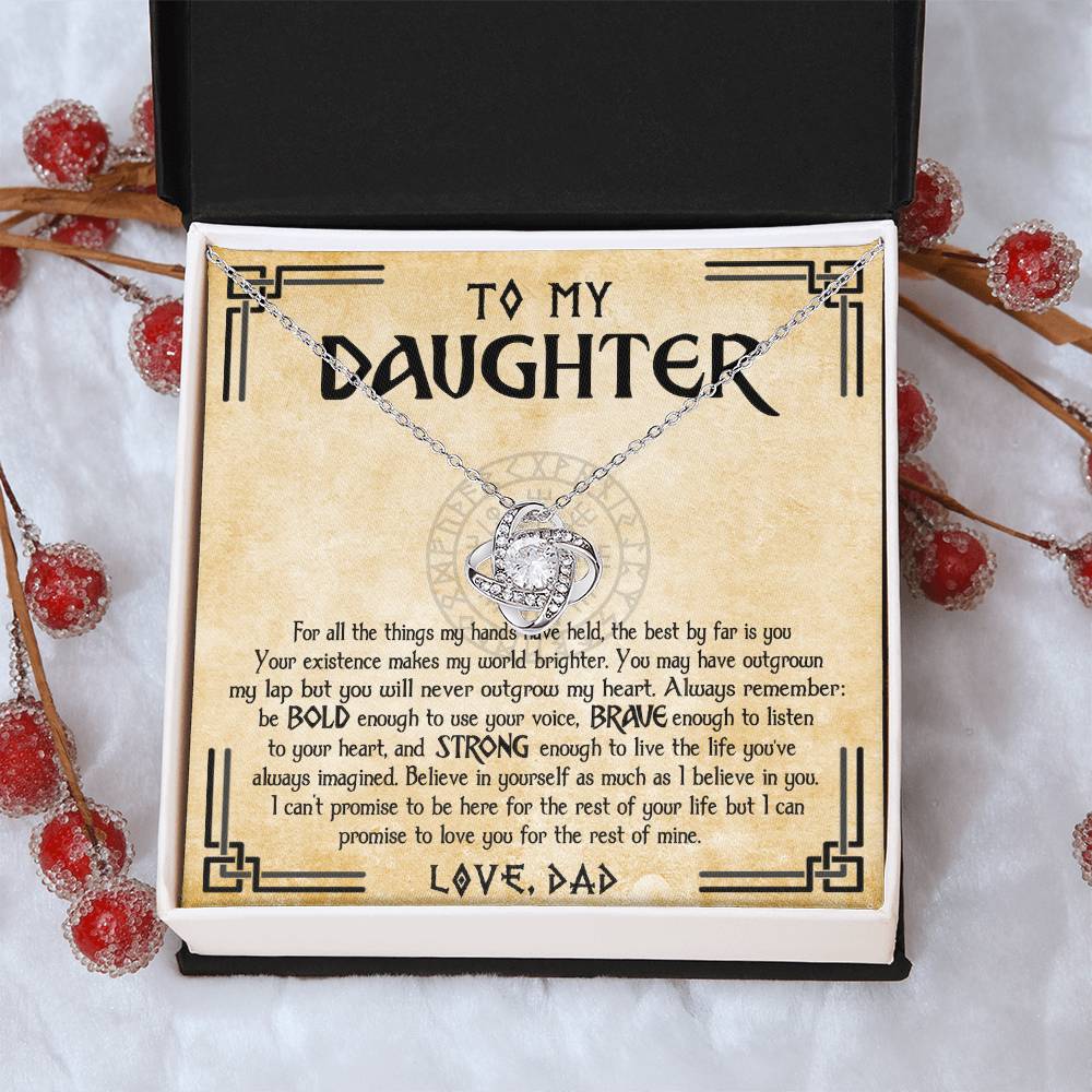 To My Daughter Necklace Viking Jewelry Gift For Daughter From Dad Viking Daughter Gift Daughter Birthday Graduation Gift Love Knot Necklace