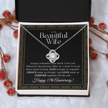 17 Year Anniversary Gift For Wife 17 Year Anniversary Gifts 17 Year Wedding Anniversary Gift Ideas 17Th Wedding Anniversary Gift F Love Knot Necklace