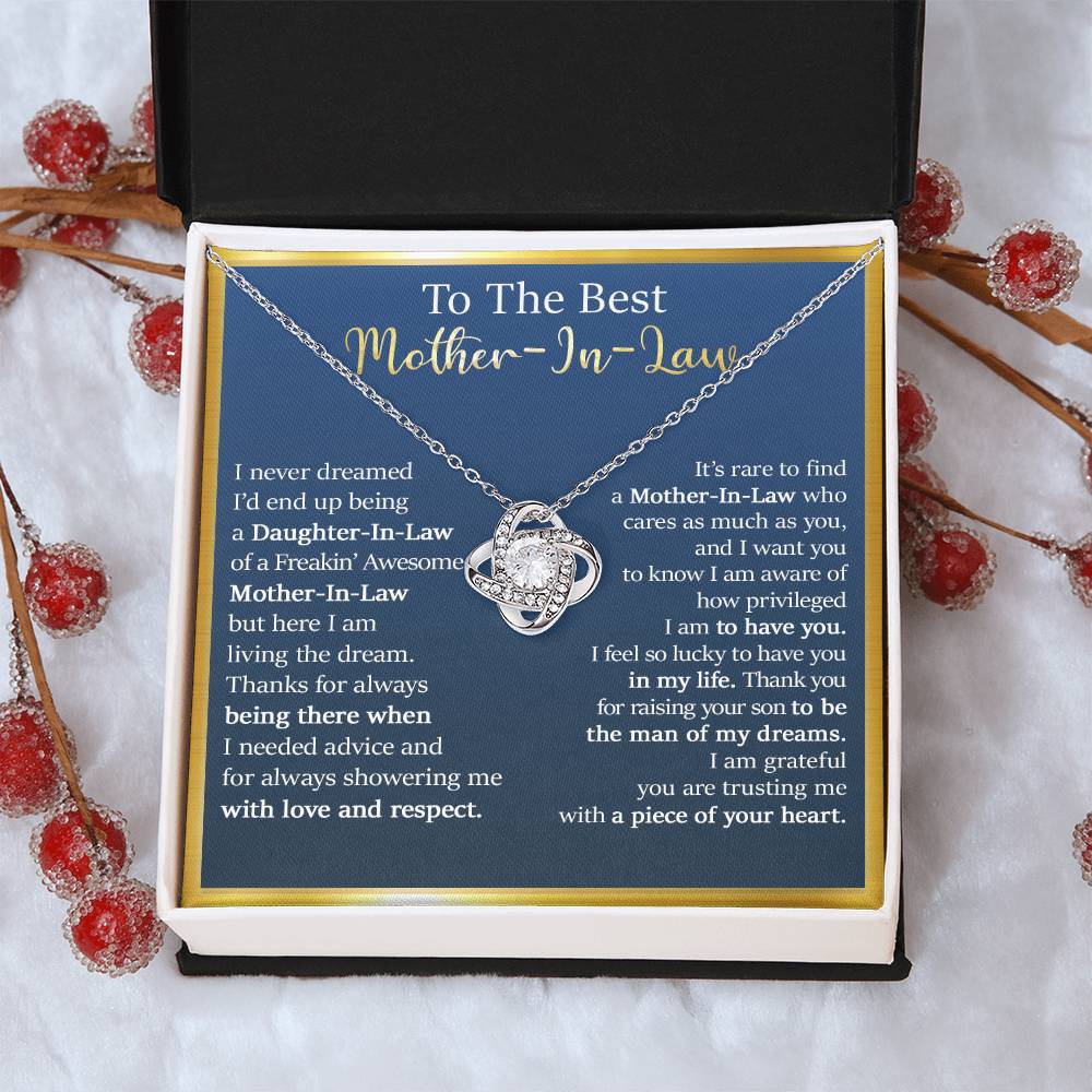 Gift For Mother-In-Law - Live The Dream - Love Knot Love Knot Necklace