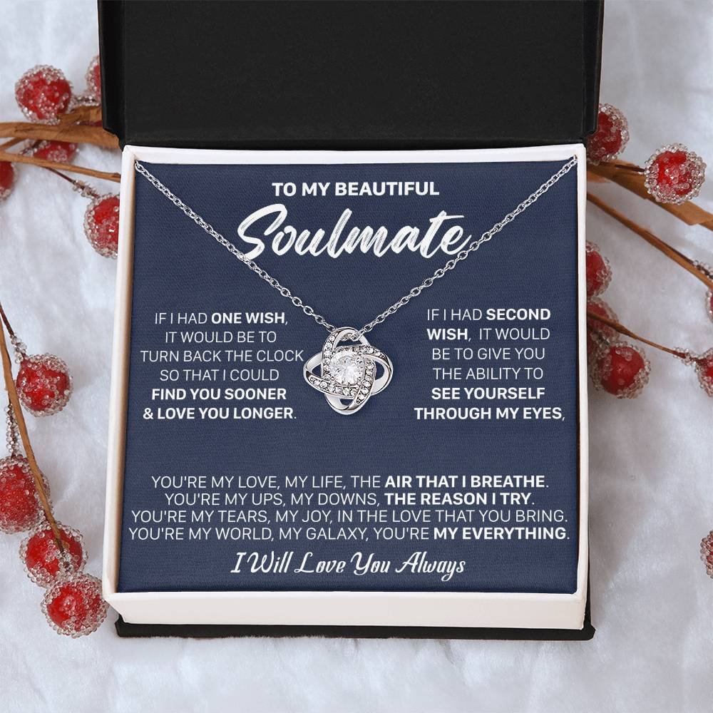 Gift For Your Soulmate - Lux 2 Wish I Breath Love Knot Necklace Love Knot Necklace