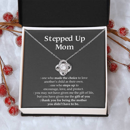 To My Beautiful Mom - Heart Melt Message Love Knot Necklace 1 Love Knot Necklace