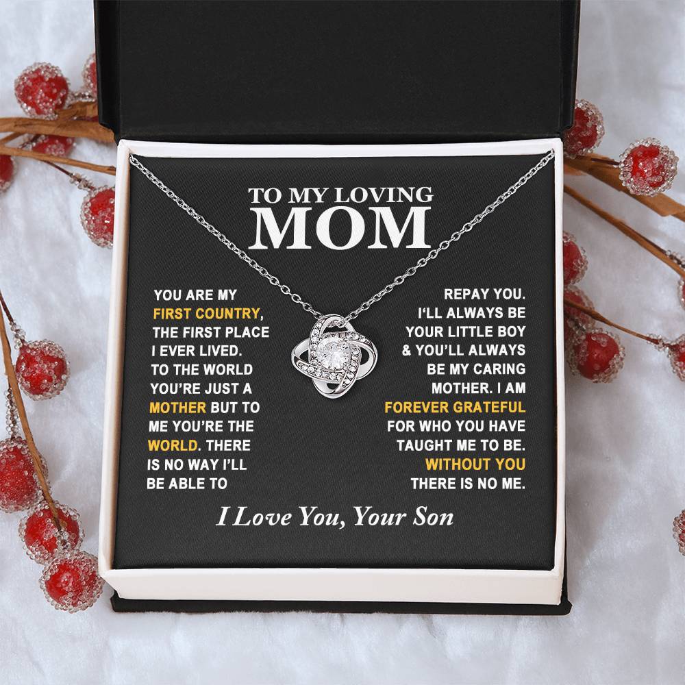 Mom - Forever Grateful - Ne Love Knot Necklace