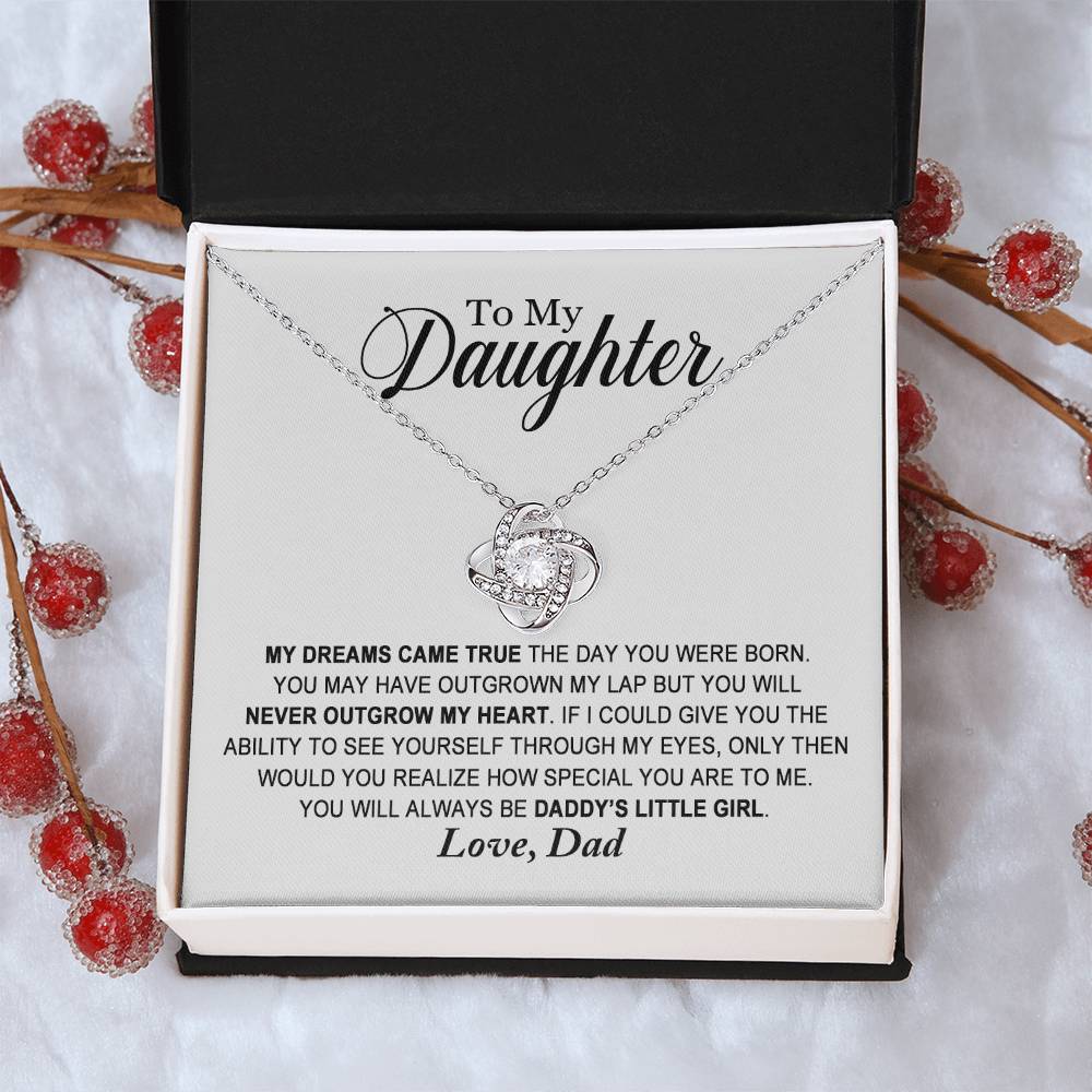 Daughter - You Will Always Be Daddy's Little Girl - Ne Love Knot Necklace