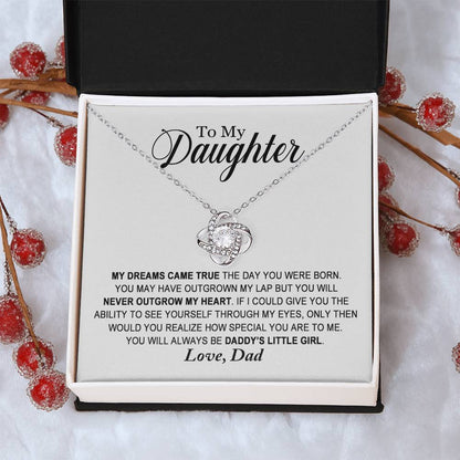 Daughter - You Will Always Be Daddy's Little Girl - Ne Love Knot Necklace