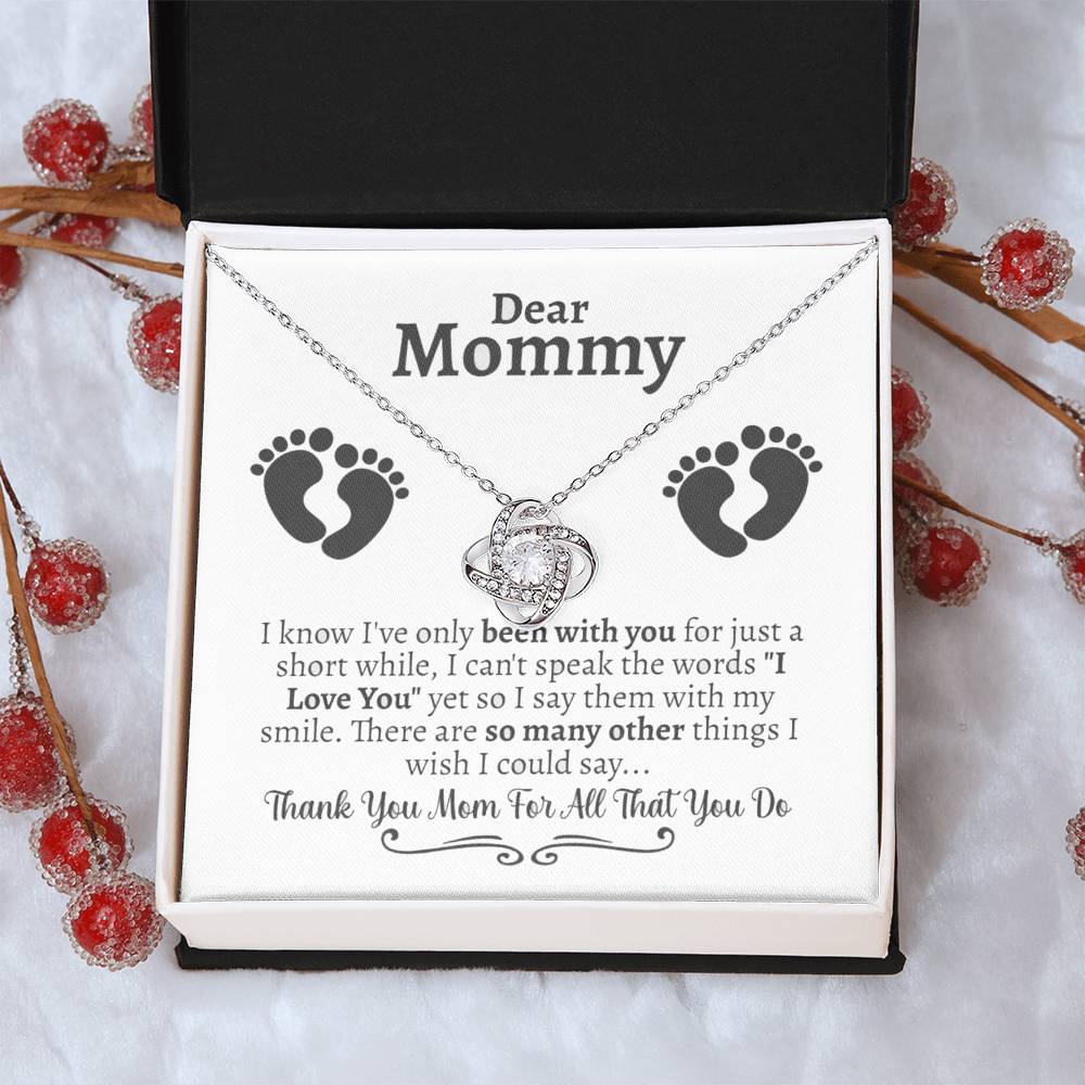 Mom Gift From Baby Gift For New Moms After Birth Birthday Gift From Baby To Mom Gift For Mom From Baby Boy Or Baby Girl Love Knot Necklace