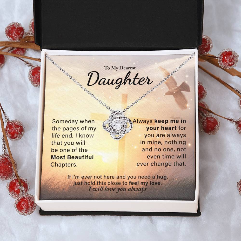 My Daughter - Always Keep Me In Your Love Knot Necklace