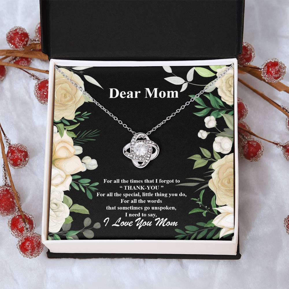 Love You Mom-Love Knot Necklace Love Knot Necklace