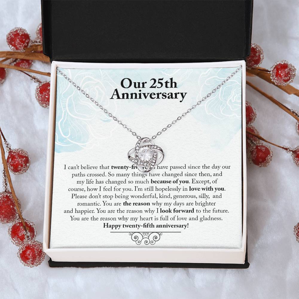 Our 25Th Anniversary You Are The R Love Knot Necklace