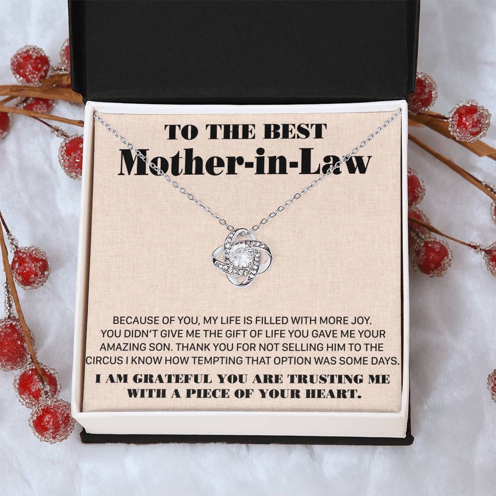 Gift For Mother-In-Law More Joy 2 Love Knot Necklace Love Knot Necklace