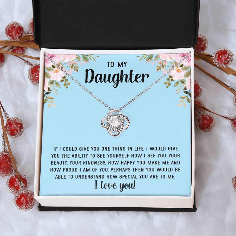 To My Daughter Necklace Gift From Mom Mothers Day Gift For Daughter From Mother Sentimental Jewelry Gifts For Daughter From Mom 7 Love Knot Necklace