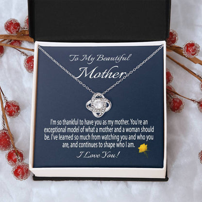 Mothers Day Gift From Daughter Mother's Day Necklace To My Beautiful Mom Necklace Mom Gift From Son Mom Necklace 2 Love Knot Necklace