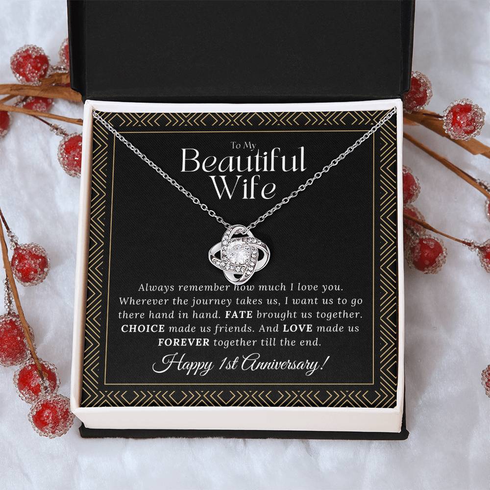 1 Year Anniversary Gift For Wife 1 Year Anniversary Gifts 1 Year Wedding Anniversary Gift Ideas 1St Wedding Anniversary Gift For Her Love Knot Necklace