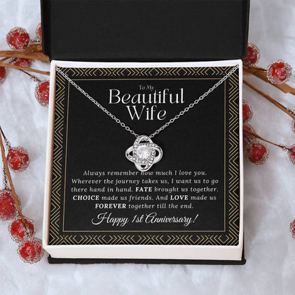 1 Year Anniversary Gift For Wife 1 Year Anniversary Gifts 1 Year Wedding Anniversary Gift Ideas 1St Wedding Anniversary Gift For Her Love Knot Necklace