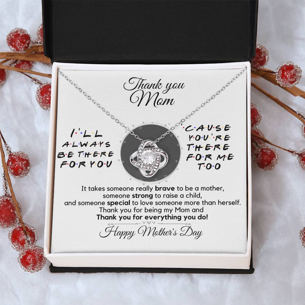 Sentimental Gift For Mother's Day Thank You Mom Gift Necklace Gift For Mom From Son Daughter To Mom Love Knot Necklace