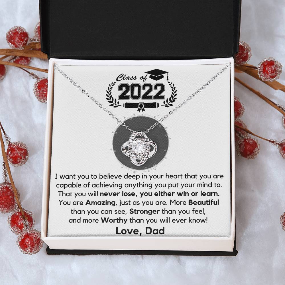 Just Released Class Of 2022 Graduation Gift From Dad Love Knot Necklace