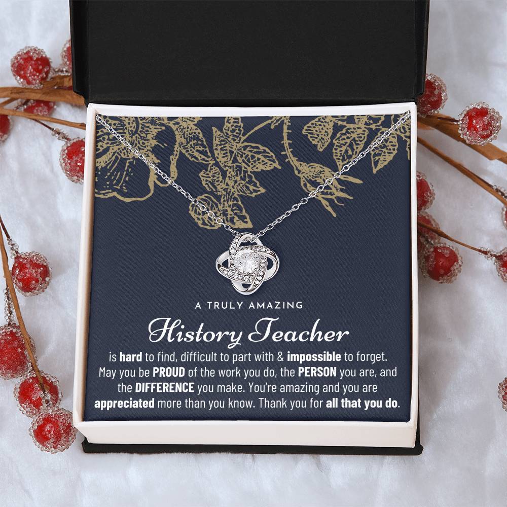 Gift For History Teacher History Teacher Gift History Teacher Appreciation Gift Love Knot Necklace