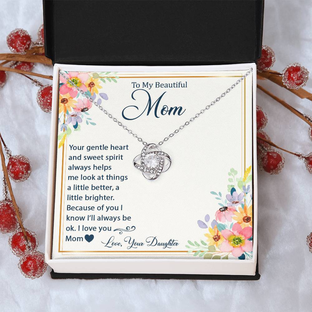 Mother's Day Happy Birthday Or Just T Say Mom I Love You Love Knot Necklace