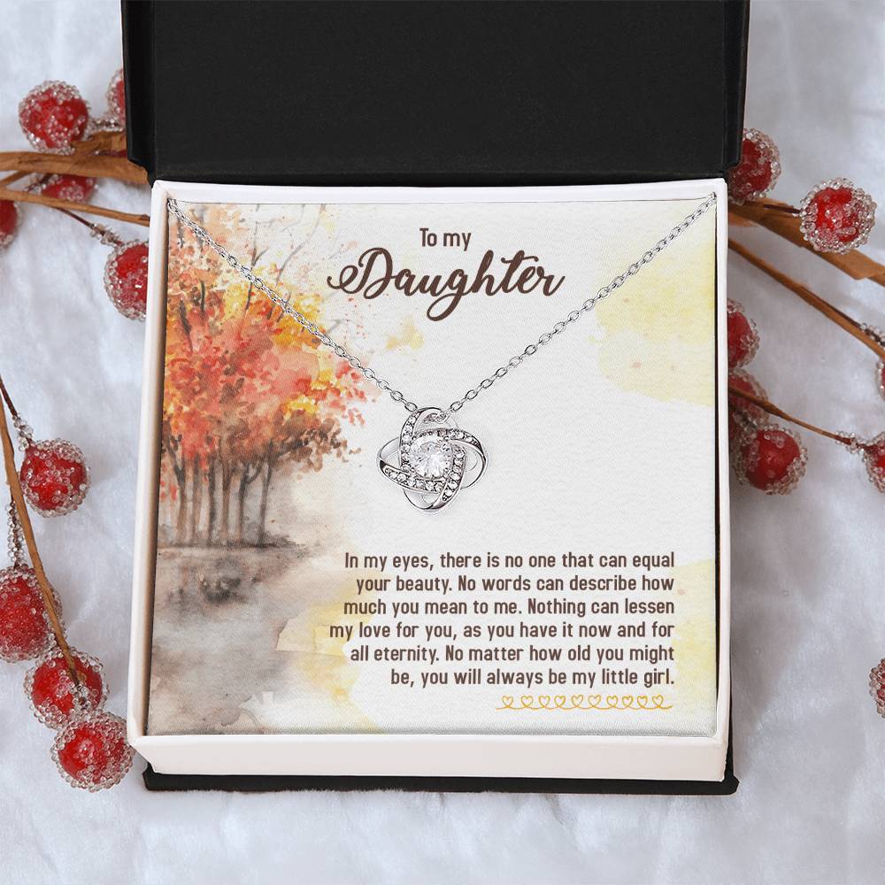 Love You Daughter Love Knot Necklace