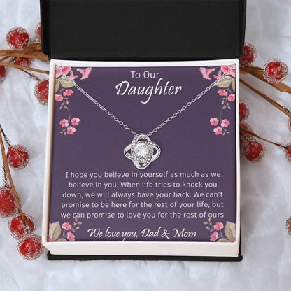 The Best Gift For Your Daughter To My Daughter With Love And Kiss Dragonfly Necklace Birthday Gift Daughter Graduation Gift Grown Up Dau Love Knot Necklace