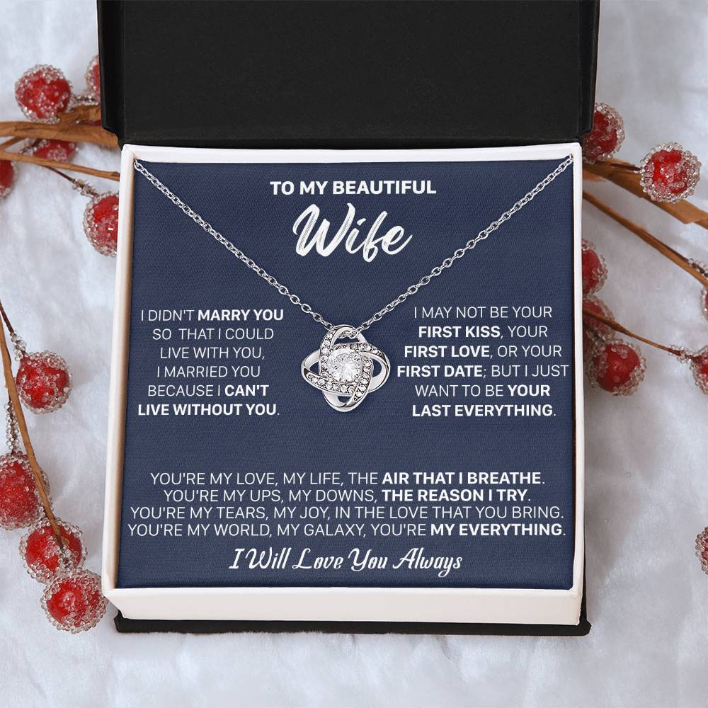 Gift For Wife - Lux Marry I Breath Love Knot Necklace Love Knot Necklace