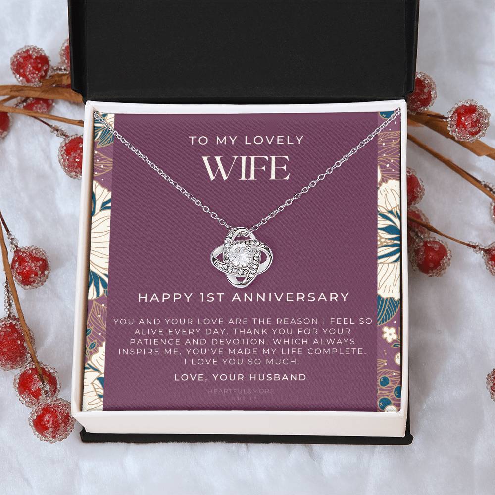 1 Year Anniversary Gift For Wife  1 Year Anniversary Gifts  1 Year Wedding Anniversary Gift Ideas  1St Wedding Anniversary Gift F(11) Love Knot Necklace