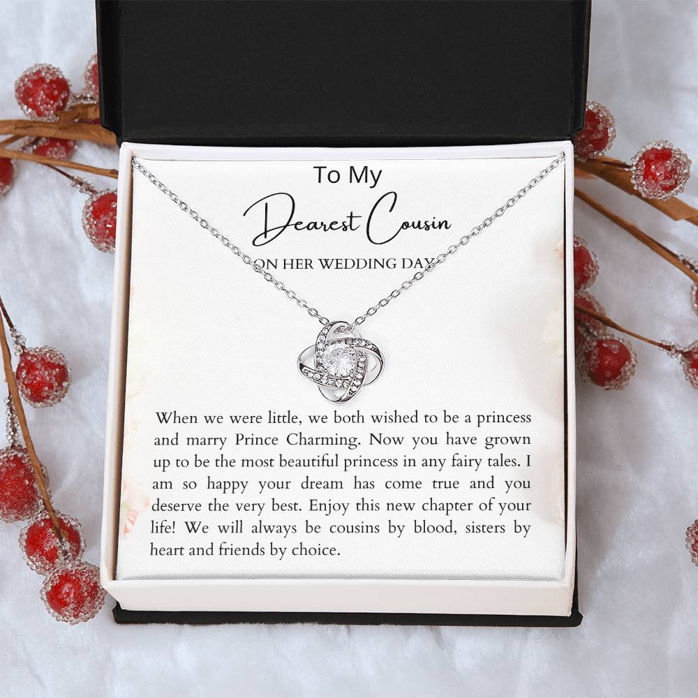 To My Cousin On Her Wedding Day Gift. Wedding Gift For Cousin. Gift Idea For Cousin&#39;S We Love Knot Necklace