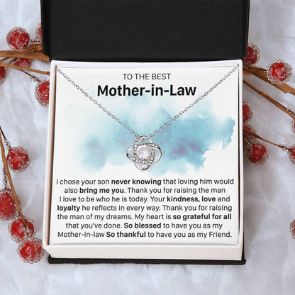Gift For Mother-In-Law Never Knowing Reflects Love Knot Necklace Love Knot Necklace