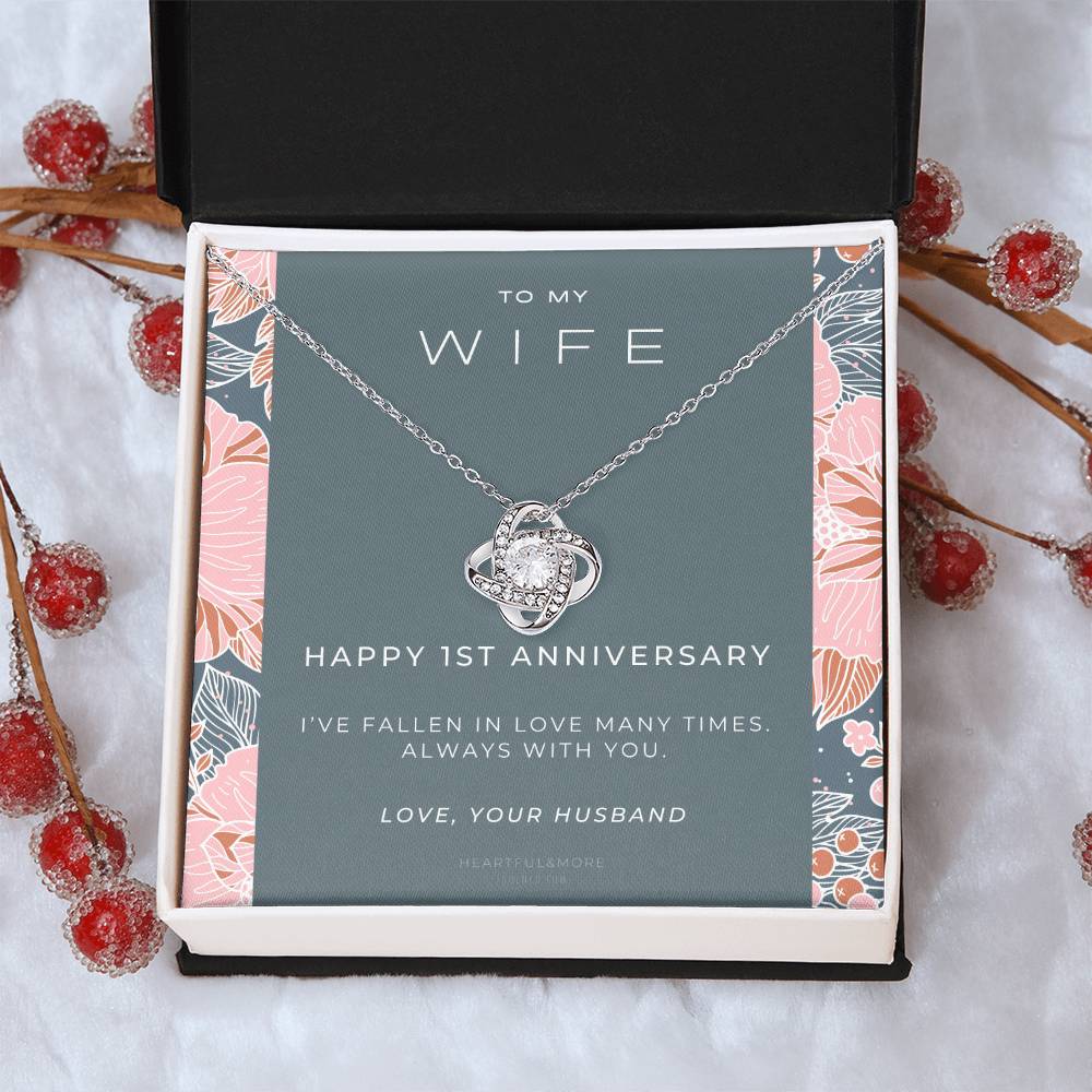 1 Year Anniversary Gift For Wife  1 Year Anniversary Gifts  1 Year Wedding Anniversary Gift Ideas  1St Wedding Anniversary Gift F(6) Love Knot Necklace