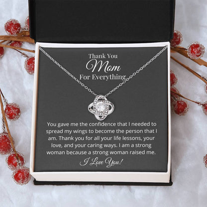 Thank You Mom For Everything Love Knot Necklace