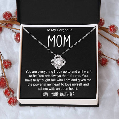 Gift For Mom From Daugter - Love Knot Necklace Love Knot Necklace