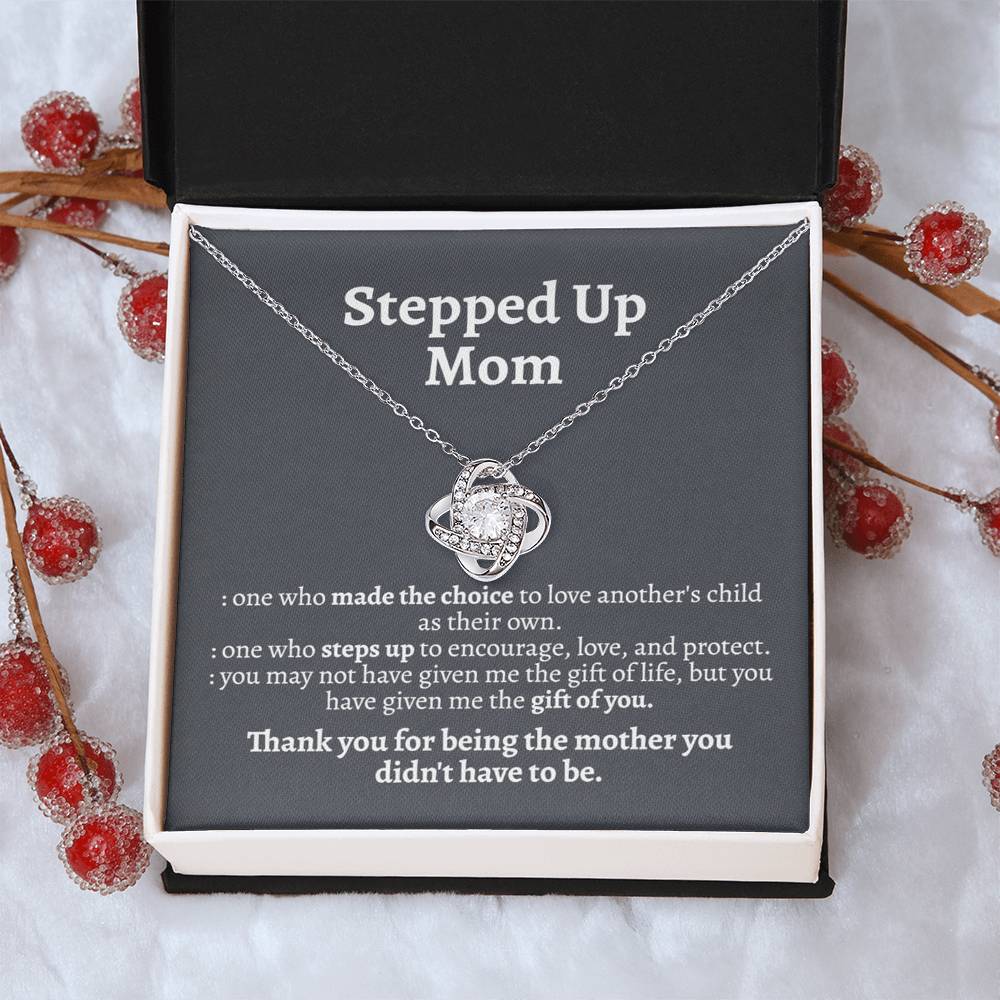 Meaningful Stepmom Gift Thank You Stepmom Bonus Mom Necklace Unbiological Mom Gift Love Knot Necklace