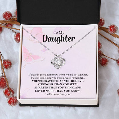 To My Daughter Necklace Gift From Mom Mothers Day Gift For Daughter From Mother Sentimental Jewelry Gifts For Daughter From Mom 5 Love Knot Necklace