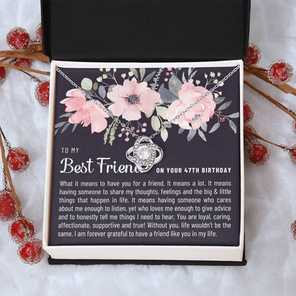 Gift For Best Friend 47Th Birthday 47Th Birthday Gift For Her Meaningful Best Friend 47Th Birthday Necklace Unique Gifts 47Th Bi Love Knot Necklace